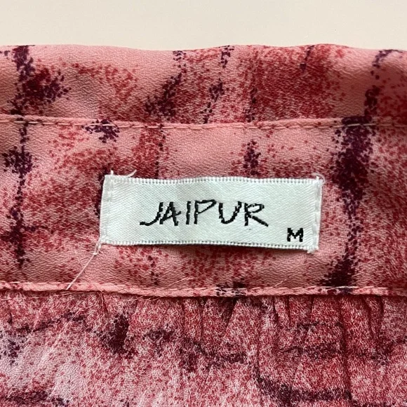 Jaipur LIKE NEW Pink Patterned Button-Down Shirt with Collar | Size M - Picture 6 of 6